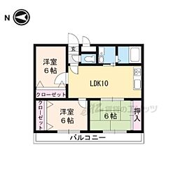 JR東海道・山陽本線 長岡京駅 徒歩27分の賃貸マンション 5階3LDKの間取り