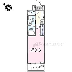 近鉄京都線 向島駅 徒歩8分の賃貸アパート 3階1Kの間取り