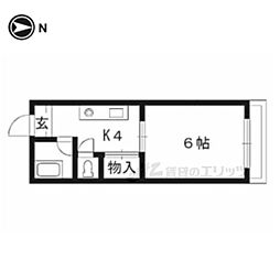 京栄マンション 3階1DKの間取り