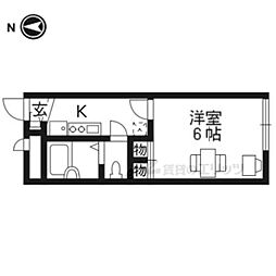レオパレス和泉II 2階1Kの間取り