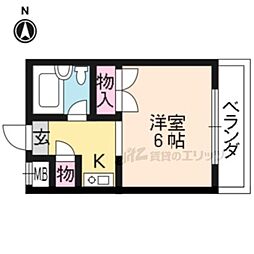 Ｄ’ｓ　Ｃｏｕｒｔ 2階1Kの間取り