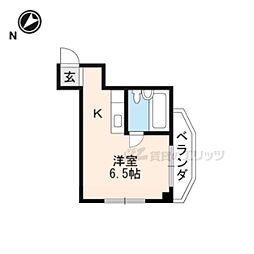 JR東海道・山陽本線 山科駅 徒歩11分の賃貸マンション 4階ワンルームの間取り