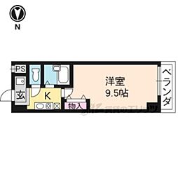 京都地下鉄東西線 椥辻駅 徒歩3分の賃貸マンション 3階1Kの間取り