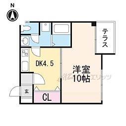 京阪本線 伏見桃山駅 徒歩10分の賃貸マンション 1階2DKの間取り