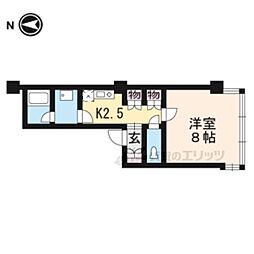 パインベルテ御陵 1Kの間取図画像