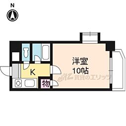 京阪京津線 四宮駅 徒歩15分の賃貸マンション 1階1Kの間取り