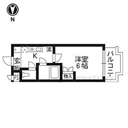 Ｖｉｌｌａ　Ｓｏｌｅｉｌ 4階1Kの間取り