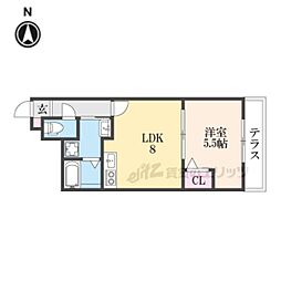 サクシード伏見京橋2ｎｄ 1階1LDKの間取り