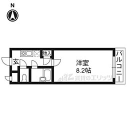 JR奈良線 稲荷駅 徒歩5分の賃貸マンション 1階1Kの間取り
