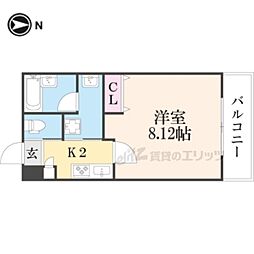 近鉄京都線 久津川駅 徒歩4分の賃貸アパート 3階1Kの間取り