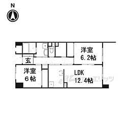 パン・スケープ 4階2LDKの間取り
