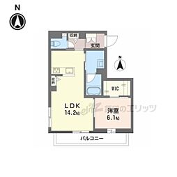 京阪本線 七条駅 徒歩3分の賃貸マンション 2階1LDKの間取り