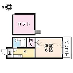 ナナハメゾン城南宮 4階1Kの間取り