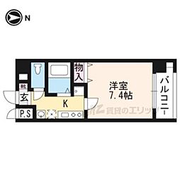 エグゼレジデンス羅城門 3階1Kの間取り