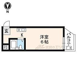 アルビオンシティ京都沢町 ワンルームの間取図画像