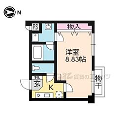 プラネシア星の子山科駅前 5階1Kの間取り