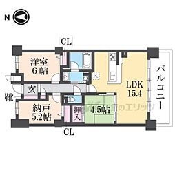 パデシオン小倉駅南 2LDKの間取図画像