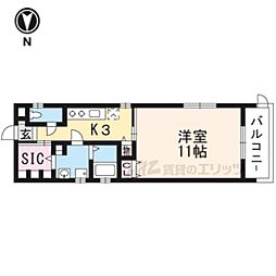 グランシャリオレアル 1Kの間取図画像