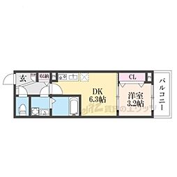 (仮称)ジーメゾン小栗栖クレフィエ 1DKの間取図画像