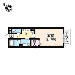 ヴィクトワールオノ 1Kの間取図画像