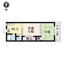 ジーエスハイツ 2Kの間取図画像