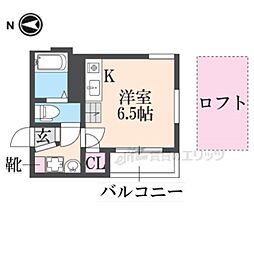 Elle21 1Kの間取図画像