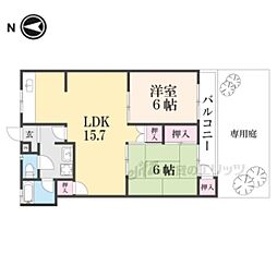 メイゾン山科 2LDKの間取図画像