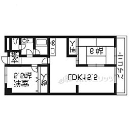 コロニアル宇治 2LDKの間取図画像
