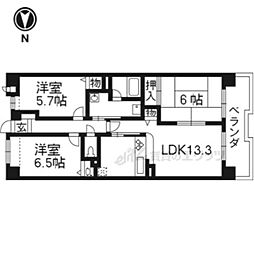 パデシオン宇治三室戸2番館 3LDKの間取図画像