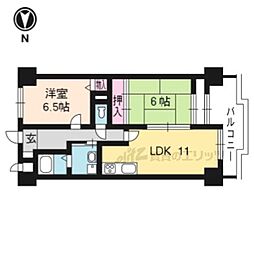 ラポート池の川 2LDKの間取図画像