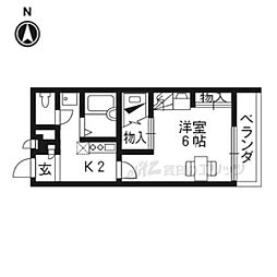 レオパレスおおまち 1Kの間取図画像