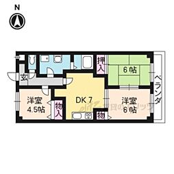 ドメーヌ伏見 3DKの間取図画像