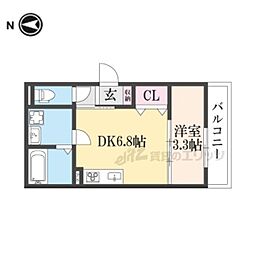 サンライフマイ 1DKの間取図画像