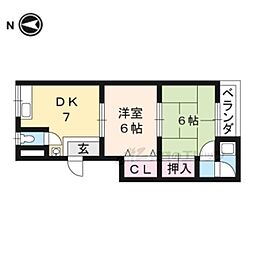 鎌田マンション 2LDKの間取図画像