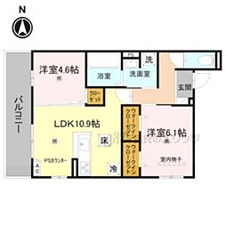 スペチアーレくいな橋 2LDKの間取図画像