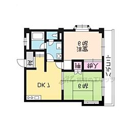 シャトー小西 2DKの間取図画像