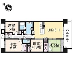 プレサンスレジェンド六地蔵 4LDKの間取図画像