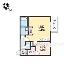 ジーメゾン向島ヴェリタ 1LDKの間取図画像