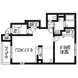 カーサ・プラシード 1LDKの間取図画像