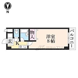 大晋メゾネ四条大宮 1Kの間取図画像