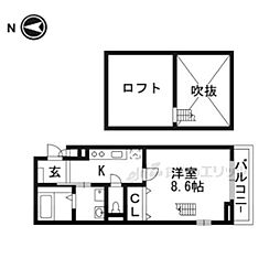 ステーションサイド 1Kの間取図画像