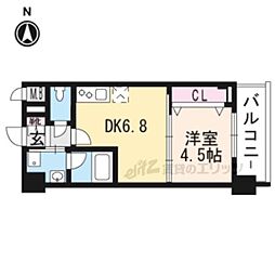 ベラジオ京都烏丸十条2 1DKの間取図画像