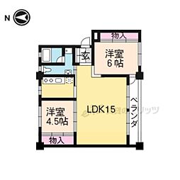 2+Apartment 2LDKの間取図画像