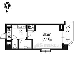 デ・リード烏丸西 1Kの間取図画像