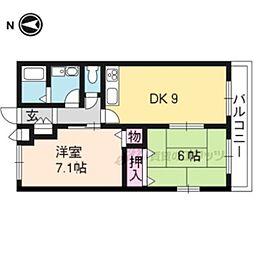 グリーンウッド伏見 2DKの間取図画像
