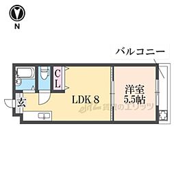 ティファニーハイツ 1LDKの間取図画像