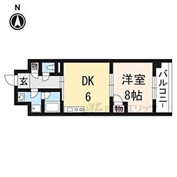 ALBA烏丸御池 1DKの間取図画像