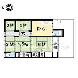 京阪京津線 追分駅 徒歩3分の賃貸一戸建て 1階4DKの間取り