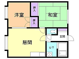 ハイムピア高栄 2階2LDKの間取り