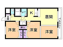 フェイマスKITAMI3番館 3LDKの間取図画像
